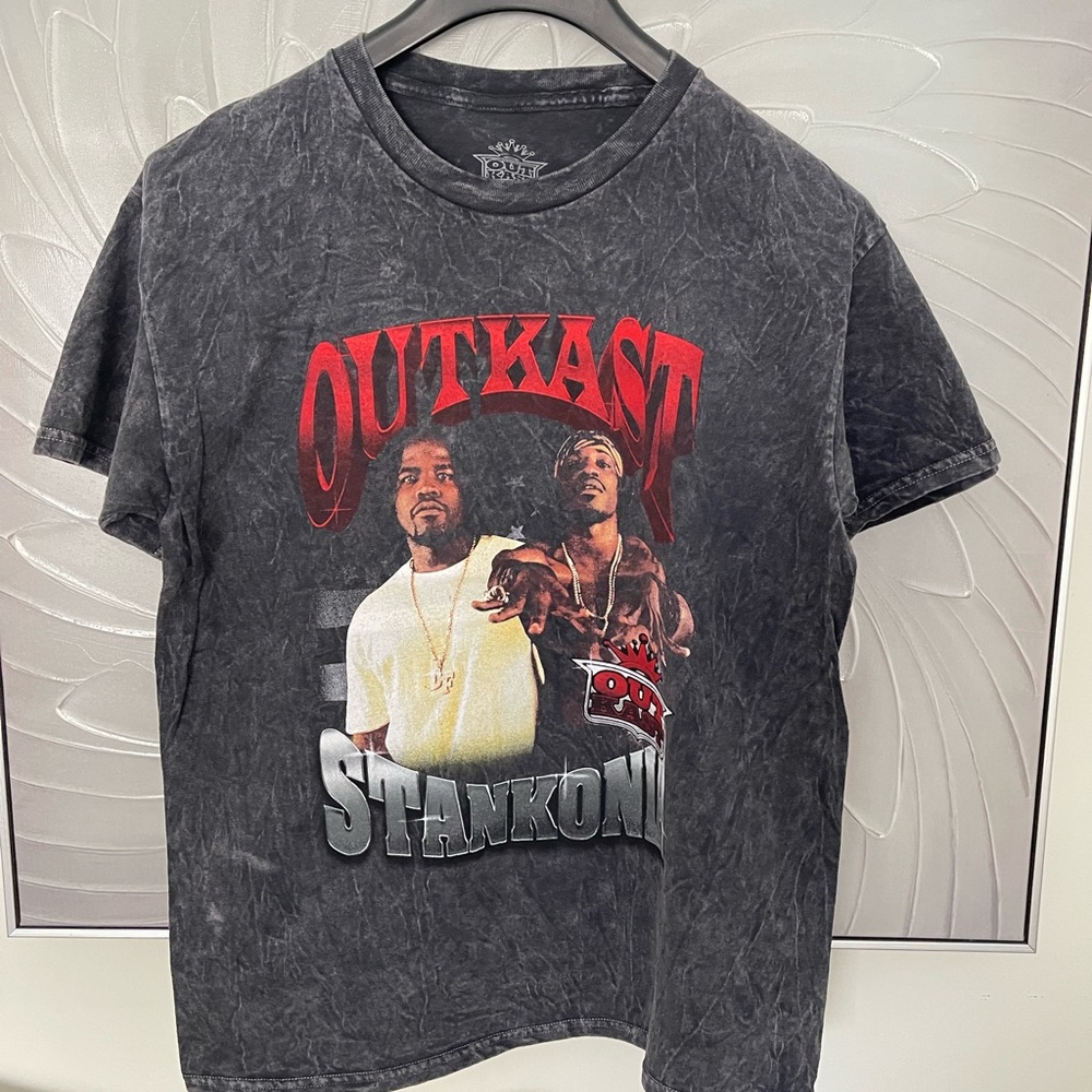 OutKast Stankonia Black Grey Acid Wash Rap Hip Hop graphic tee LARGE NEW NWOT